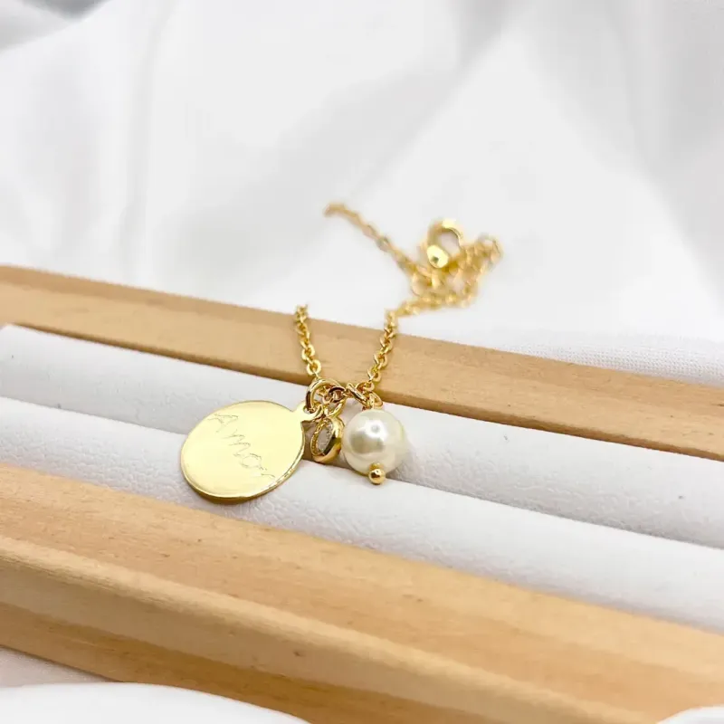 PULSEIRA MEDALHA AMOR COM PÉROLA