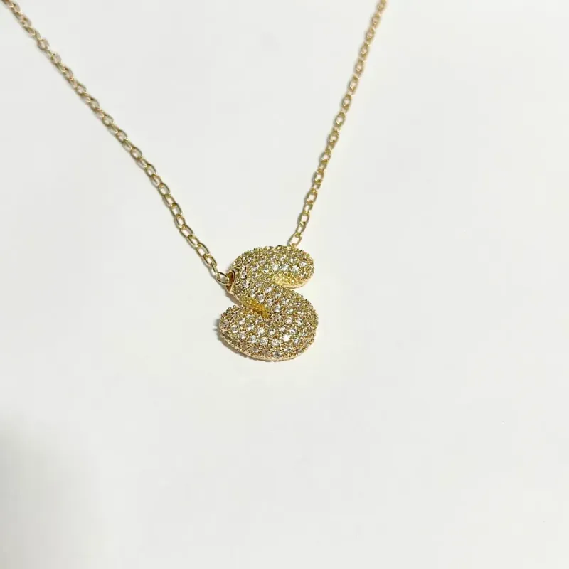 COLAR LETRA BUBBLE CRAVEJADA 2,5CM 50CM - S