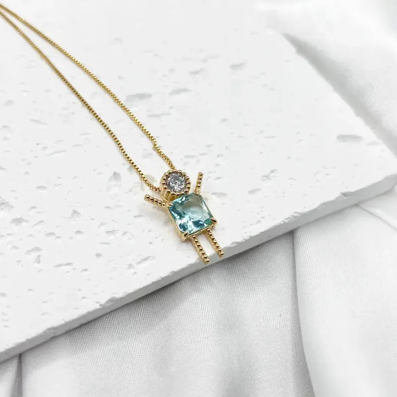 COLAR MENINO PEDRA COM ZIRCONIA NA CABEÇA - ACQUA