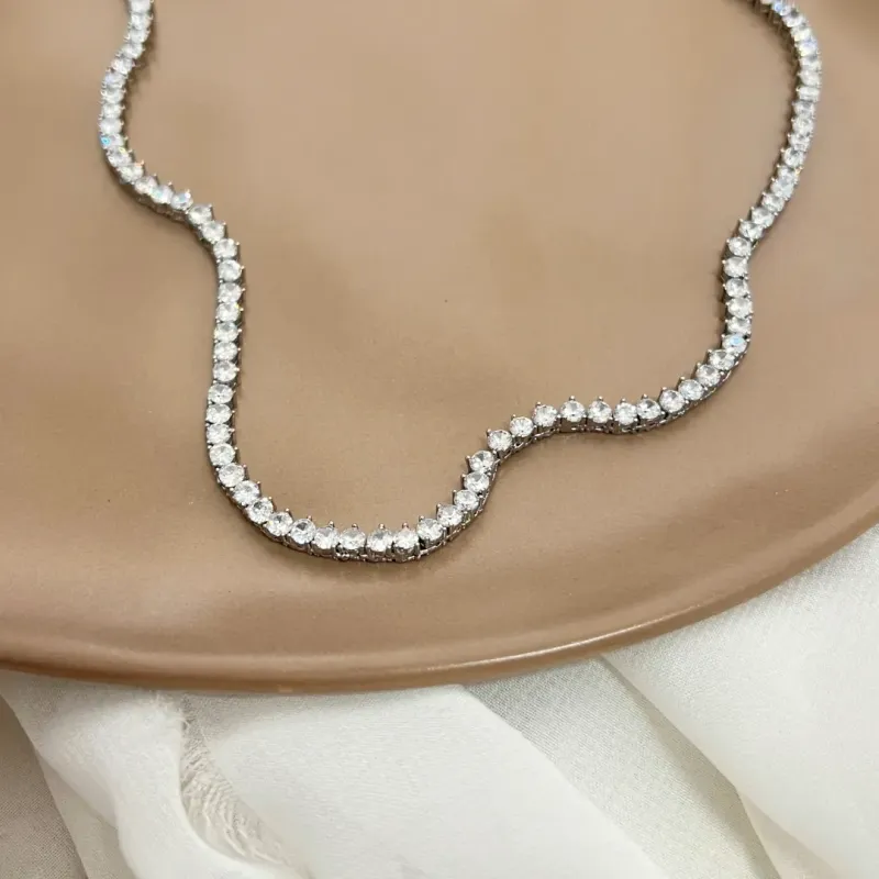 COLAR RIVIERA CRISTAL 3 PONTOS 43CM