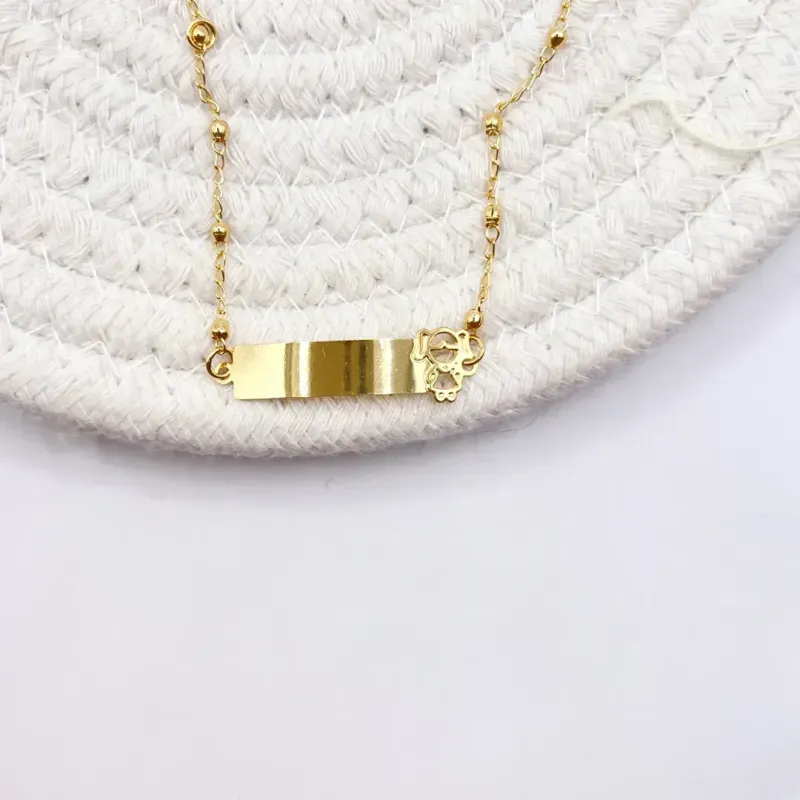 PULSEIRA BOLINHA PLACA INFANTIL COM MENINA