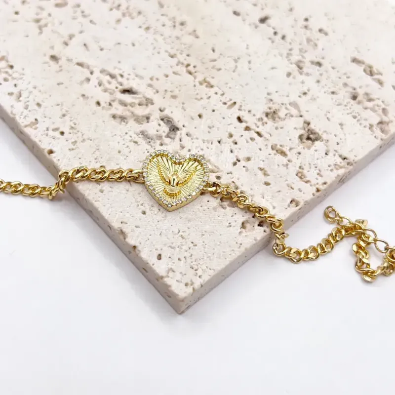 PULSEIRA CORAÇÃO COM DIVINO ESPÍRITO SANTO