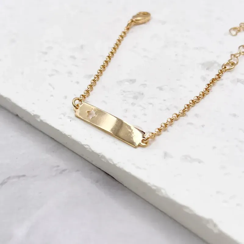 PULSEIRA INFANTIL DE PLACA COM ESTRELA