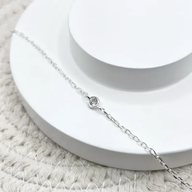 PULSEIRA PRATA925 INFANTIL COM PONTO DE LUZ
