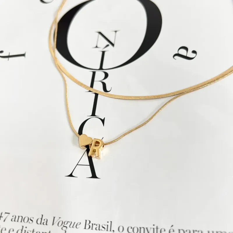 COLAR DUPLO COM LETRA - R
