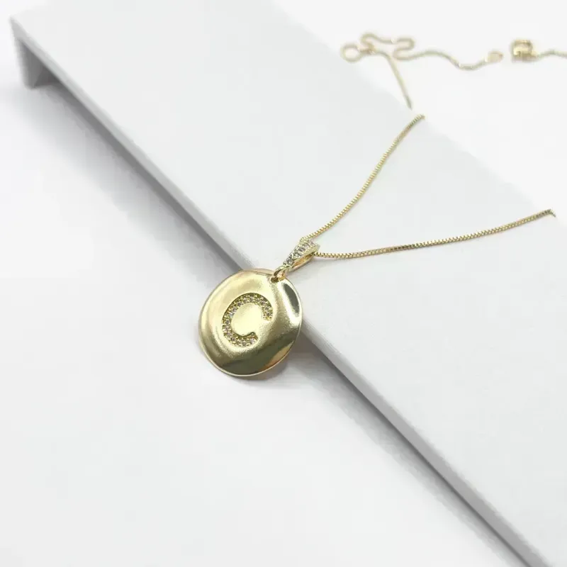 COLAR MEDALHA LETRA C 70CM