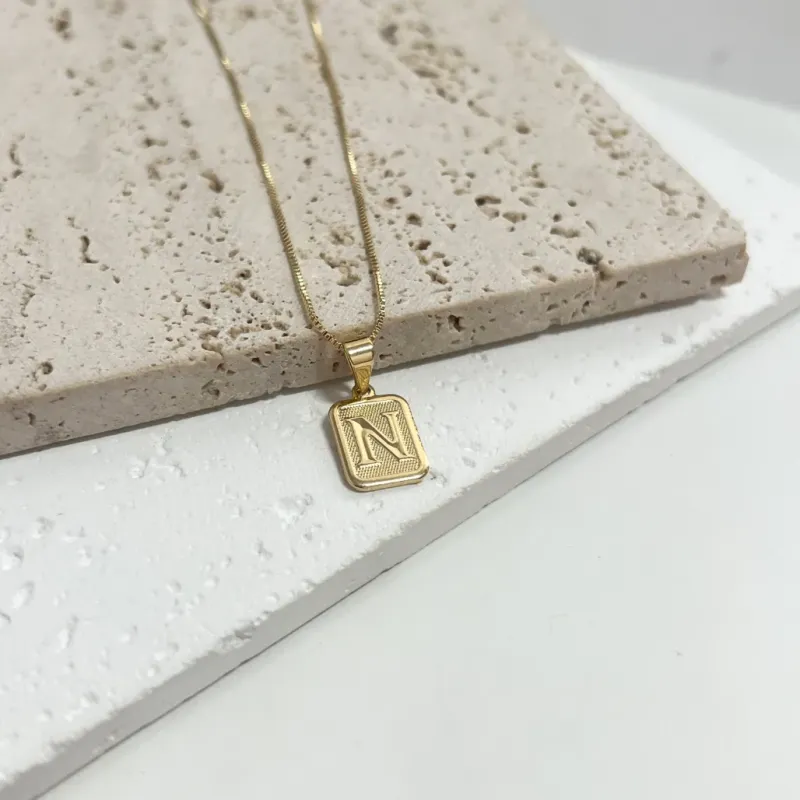 COLAR PINGENTE MINI 1X1 MEDALHA DE LETRA