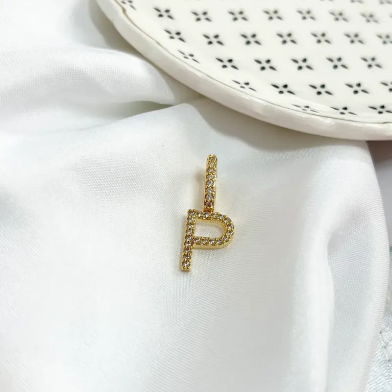 PINGENTE LETRA CRAVEJADA 1,5CM - P