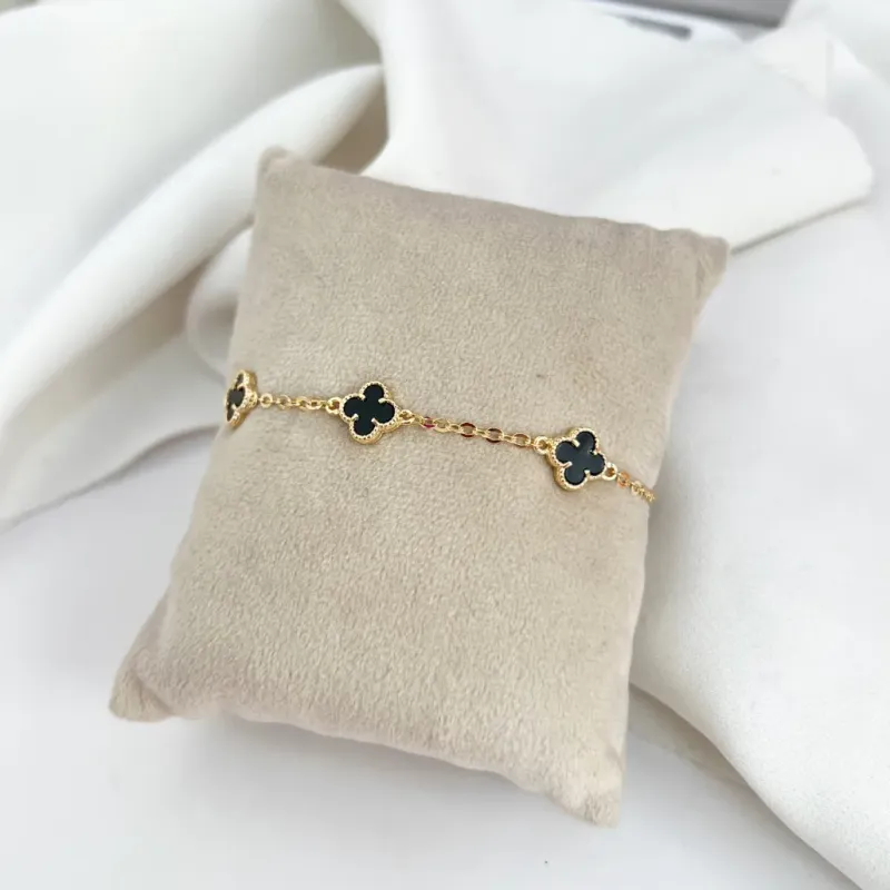 PULSEIRA 5 MINI TREVOS - PRETO