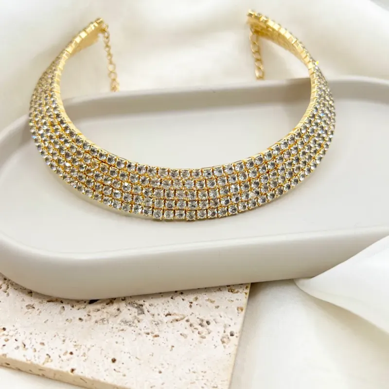 COLAR CHOKER RIGIDA STRASS