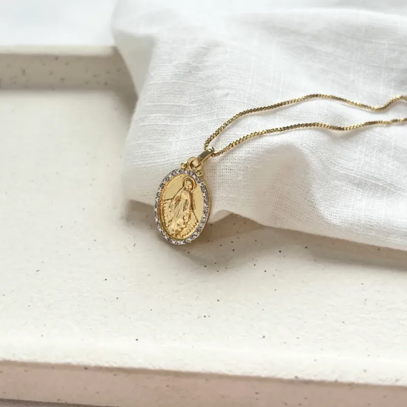 COLAR MEDALHA NOSSA SENHORA DAS GRAÇAS