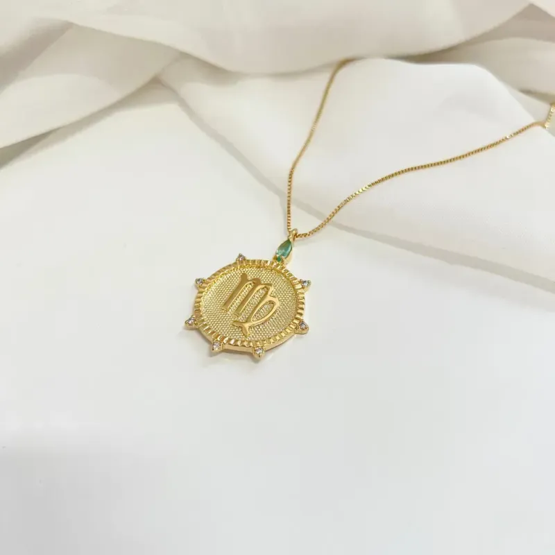 COLAR SIGNO VIRGEM COM PEDRINHAS