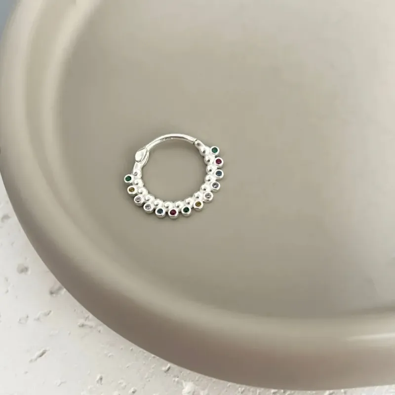 PIERCING PARA FURO EM PRATA925 COLORIDO