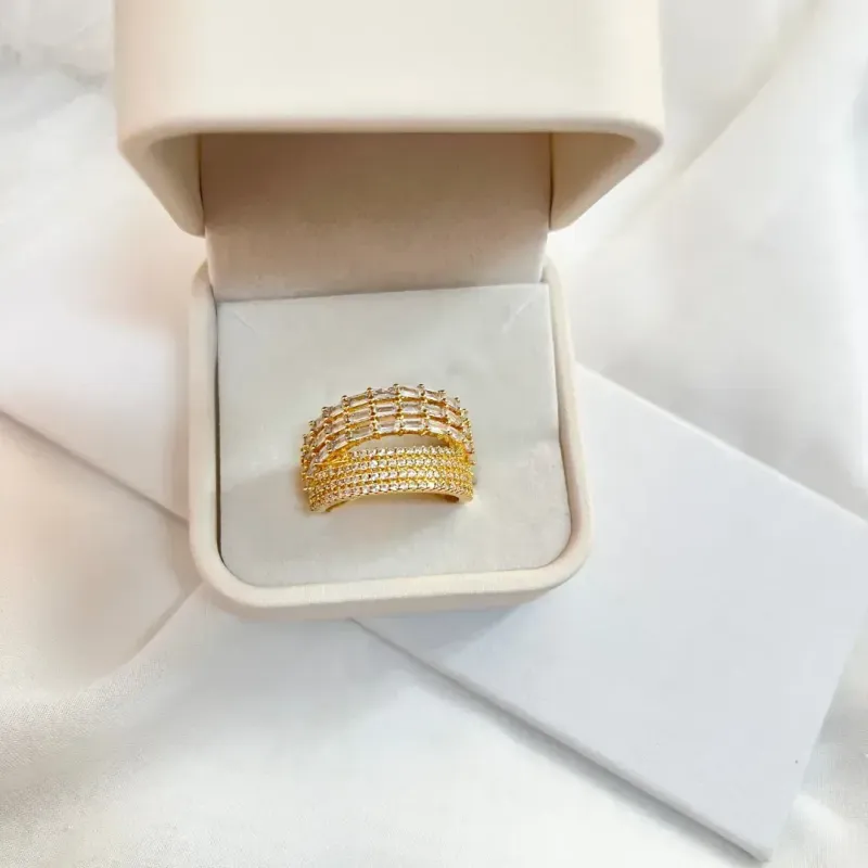 ANEL LUXO MICRO ZIRCONIAS E BAGUETES