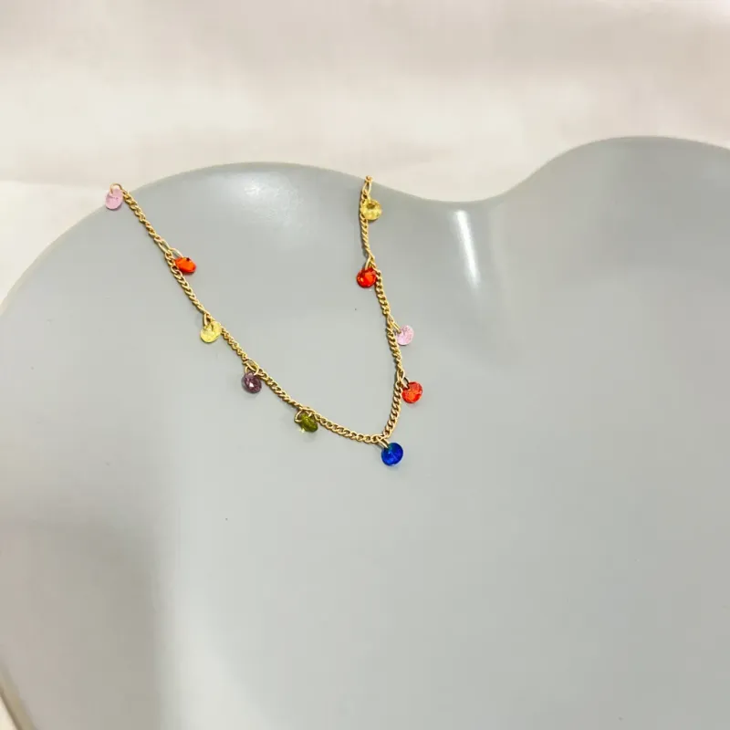 COLAR CHOKER PEDRINHAS COLORIDAS