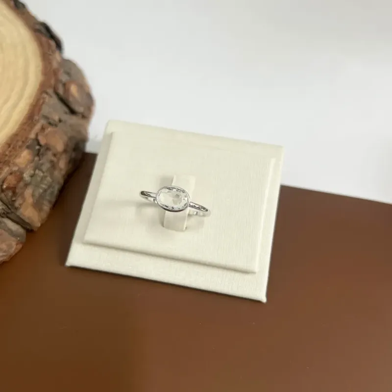 ANEL PEDRA OVAL CRISTAL