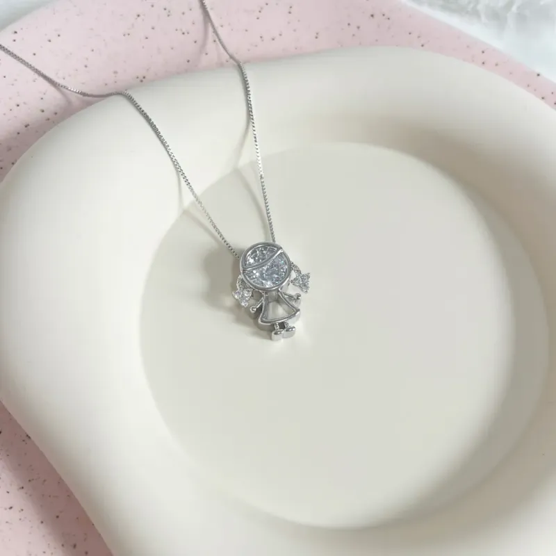 COLAR MENINA CABEÇA DE ZIRCONIA