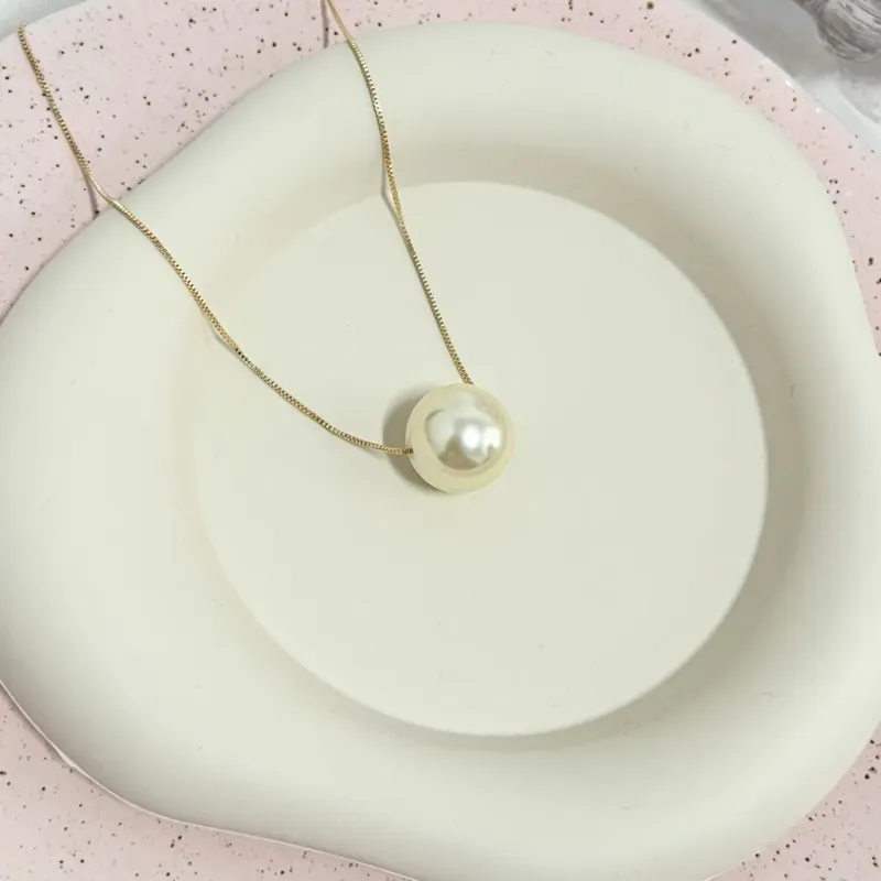 COLAR VENEZIANA COM 1 PÉROLA 18MM