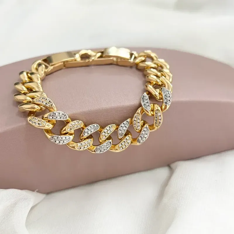 PULSEIRA ELOS CRAVEJADOS COM ELO EXTRA