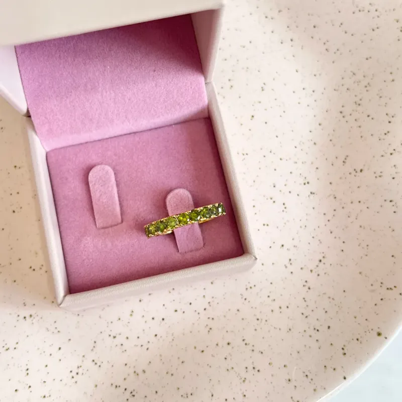 ANEL TODO EM ZIRCONIA - VERDE