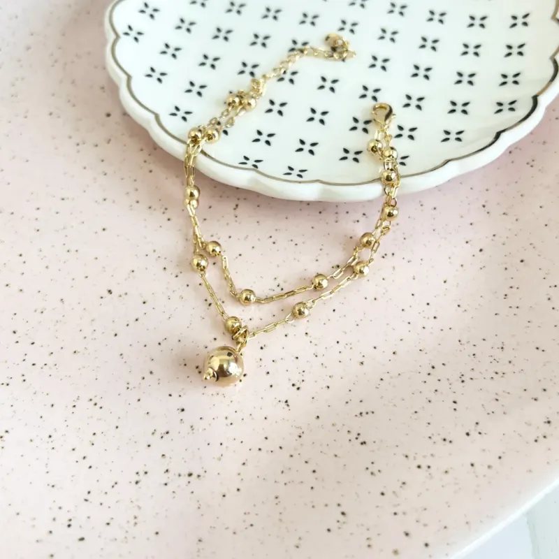 PULSEIRA DUPLA DE BOLINHAS