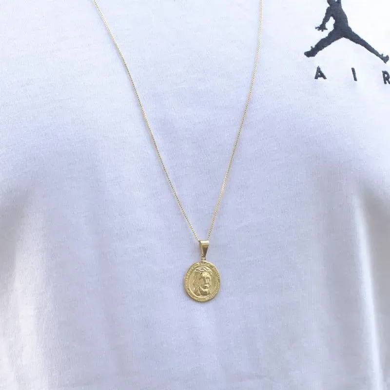 COLAR VENEZIANA COM MEDALHA JESUS CRISTO 80CM