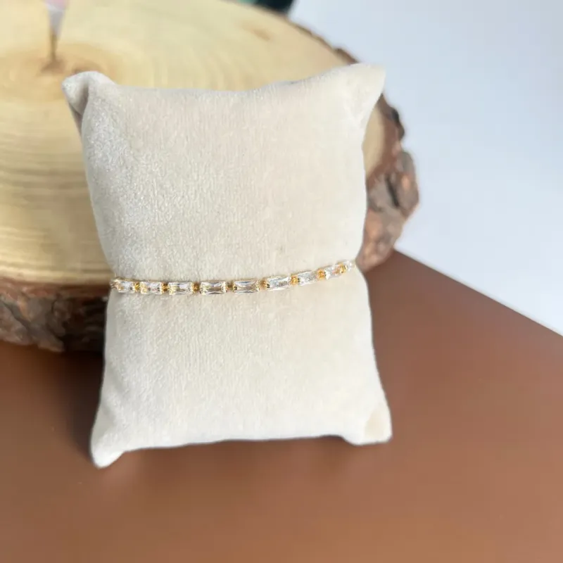 PULSEIRA BAGUETES E FITA DIAMANTADA
