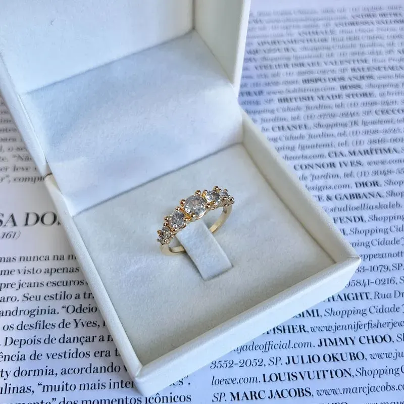 ANEL 7 PEDRAS DE ZIRCONIA