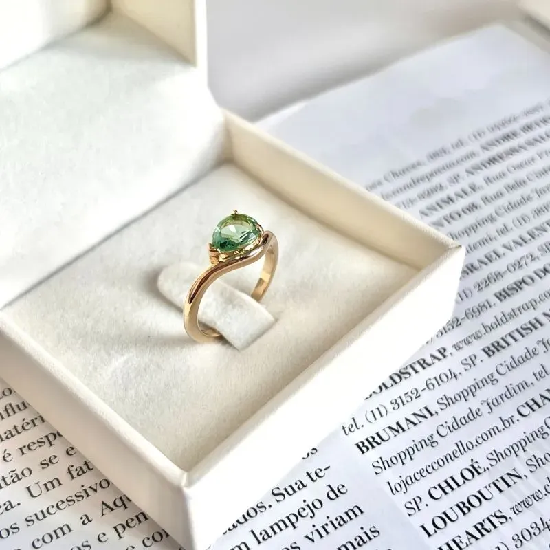 ANEL GOTA ZIRCONIA VERDE MENTA