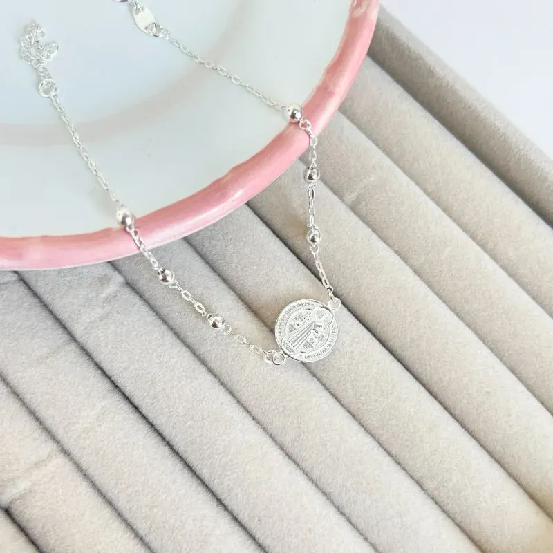 PULSEIRA PRATA925 BOLINHA E SÃO BENTO