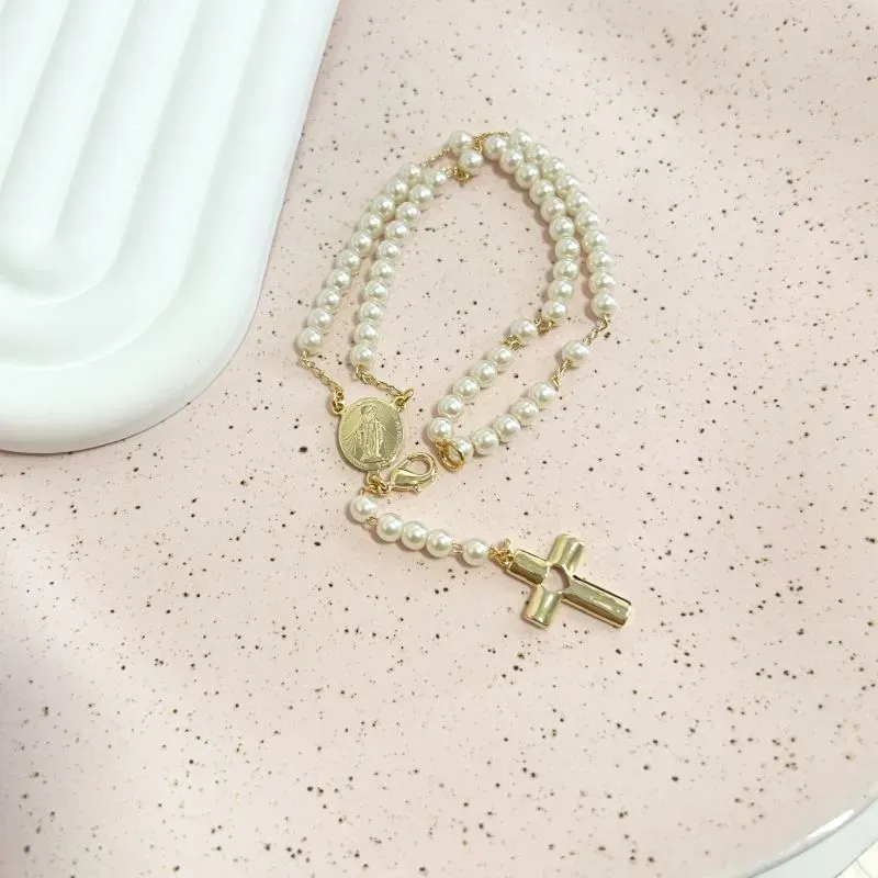 PULSEIRA TERÇO DUPLO PÉROLAS