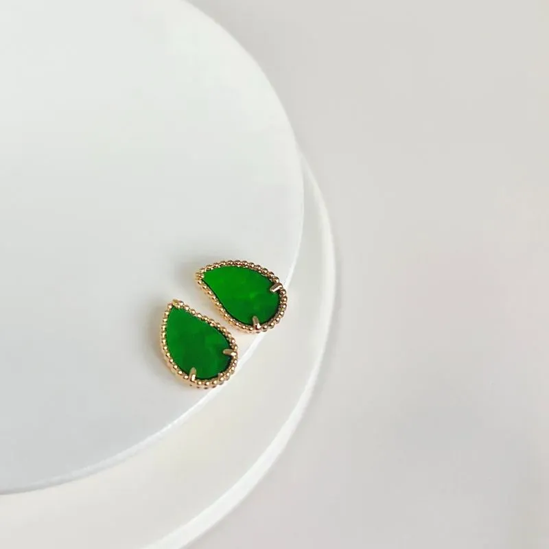 BRINCO GOTA ACRÍLICO VERDE ESMERALDA