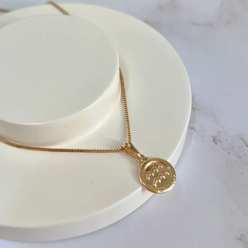 COLAR SIGNO MEDALHINHA AQUÁRIO