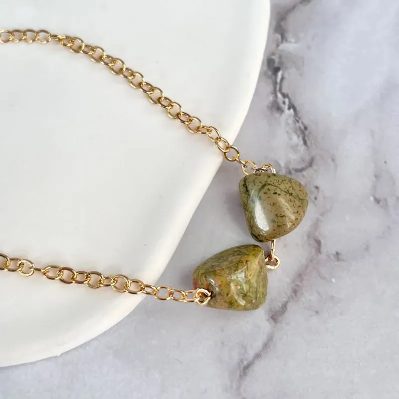 PULSEIRA COM 2 PEDRAS NATURAL - JADE NEFRITA