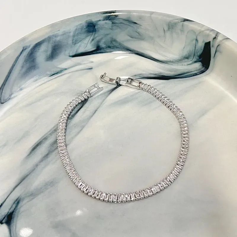 PULSEIRA RIVIERA BAGUETE COM FECHO RELÓGIO