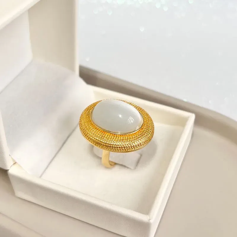 ANEL PEDRA ÁGATA BRANCA ANEL PEDRA ÁGATA BRANCA