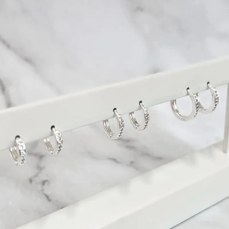 TRIO ARGOLA ARTICULADA FINA ZIRCONIAS