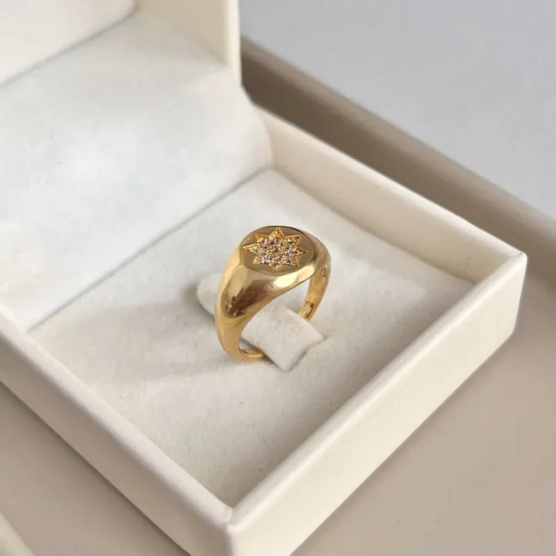 ANEL DEDINHO ESTRELA CRAVEJADA