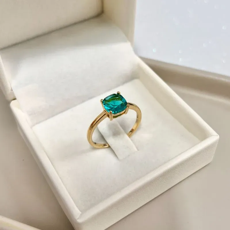 ANEL PEDRA QUADRADA TURMALINA