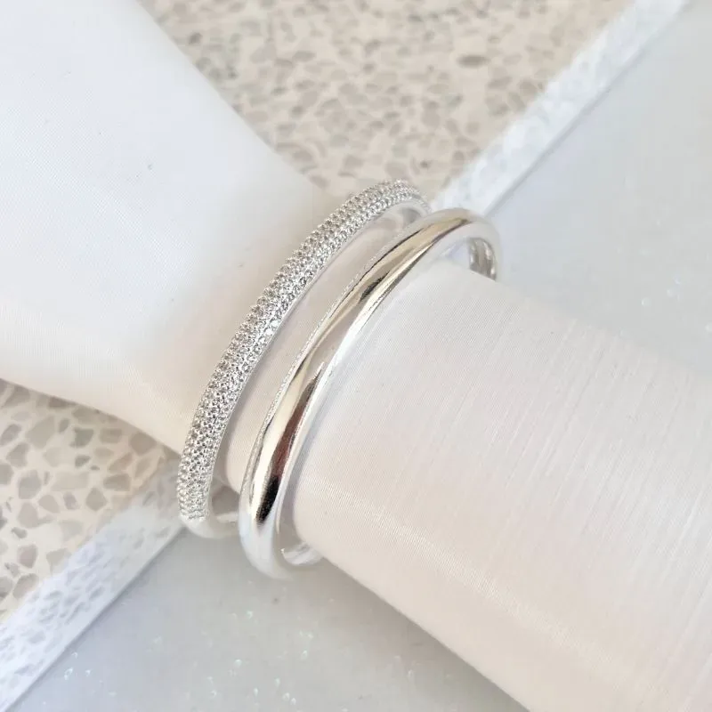 BRACELETE 2 FIOS LISO E CRAVEJADO