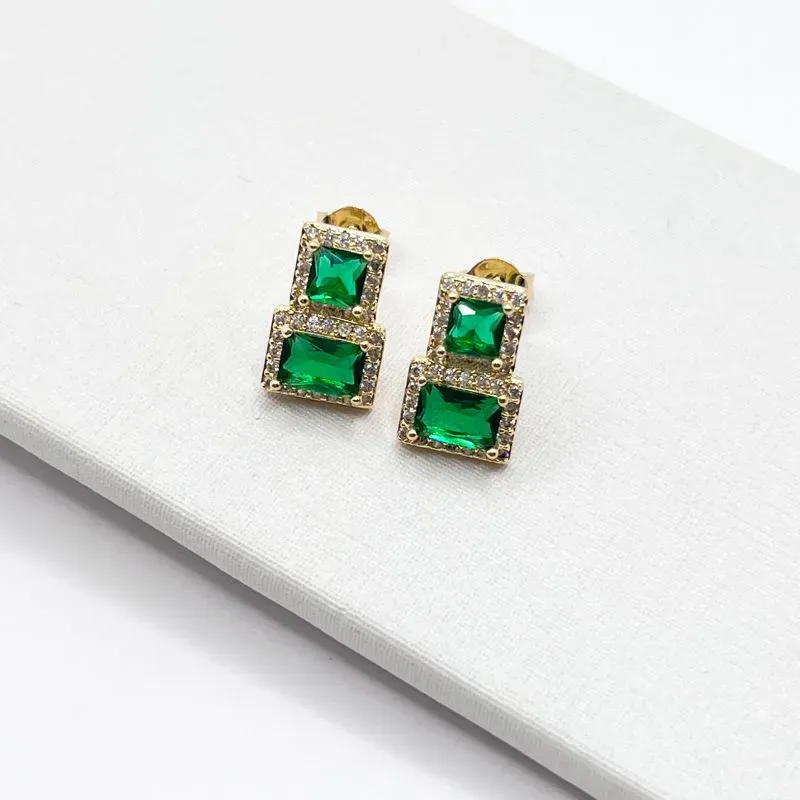 BRINCO 2 QUADRADO ESTILO PRINCESA VERDE ESMERALDA