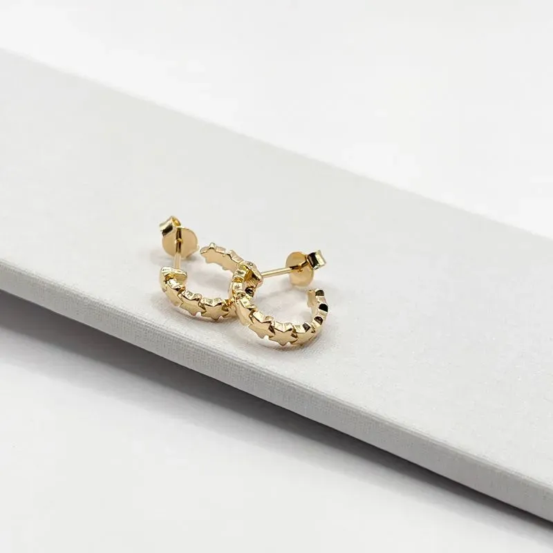 BRINCO ARGOLA TARRAXA ESTRELAS 1,3CM