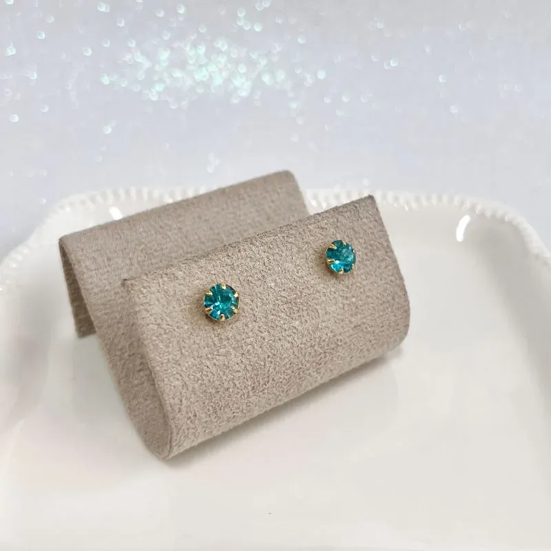 BRINCO PONTO DE LUZ STRASS 7MM - AZUL