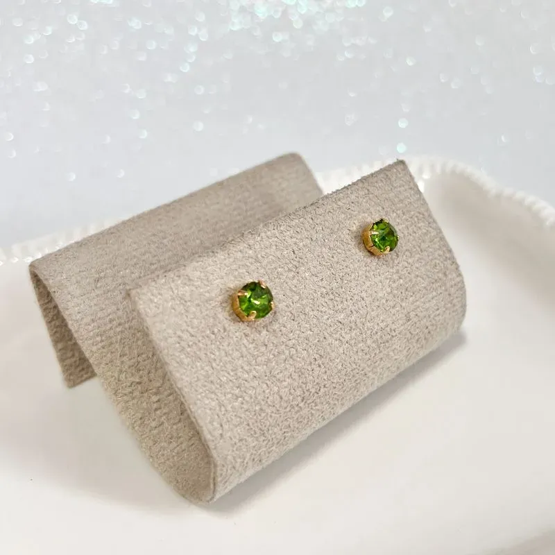 BRINCO PONTO DE LUZ STRASS VERDE 7MM