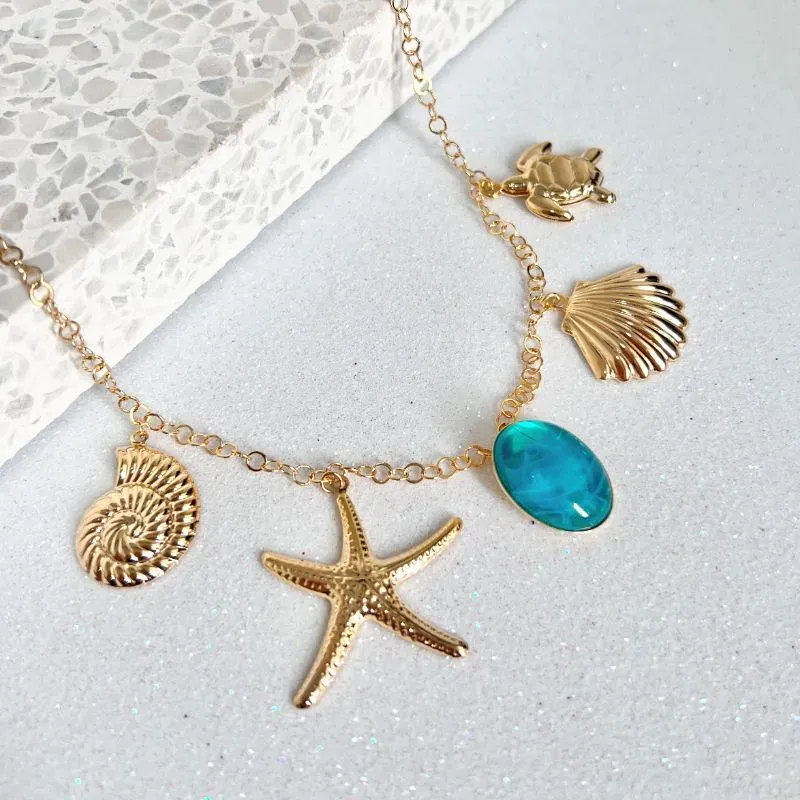 COLAR VERÃO E PEDRA TURMALINA 55CM