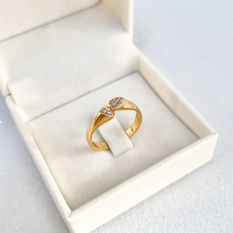 ANEL 2 CORAÇÕES CRAVEJADOS