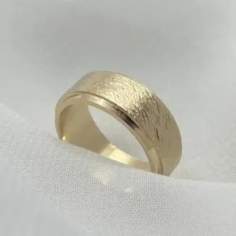 ANEL ALIANÇA 7MM GRANITADA