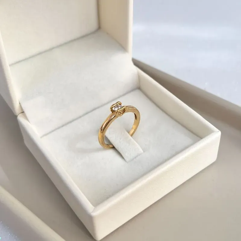 ANEL SOLITÁRIO DETALHE CORAÇÃO