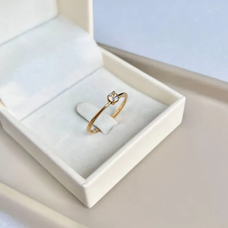 ANEL SOLITÁRIO PEDRA BAIXA 4MM