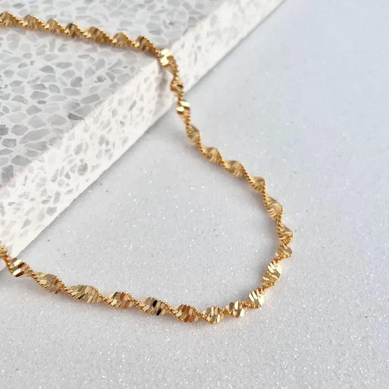 COLAR CHOKER FITA TORCIDA 45CM 4.5MM